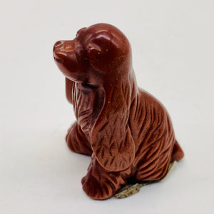 Hand-Carved American Cocker Spaniel Puppy | 1 1/2" Tall | Golden Brown | 1 Figurine |