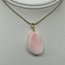 Load image into Gallery viewer, Conch Shell Pear Shaped 14K Yellow Gold Filled Pendant| 1 1/4" Long| Pink White|
