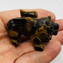 Load image into Gallery viewer, Winged Temple Dog Carved Figurine | 1 Statue | | 1 1/4 x 1 3/8" | Brown
