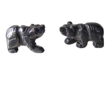 Load image into Gallery viewer, Roar! 2 Hand Carved Natural Hematite Bear Beads 9252Hm | 13x18x7mm | Silver black
