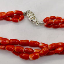 Load image into Gallery viewer, Coral Oval Graduated Bead Necklace | 20&quot; Long | 3x6 to 5x8mm | Red | Necklace |
