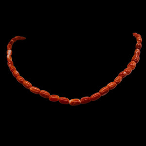 Coral Oval Graduated Beads Strand | 16" Long | 8x4 to 6x3mm | Red | 1 Strand |
