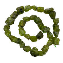 Load image into Gallery viewer, Garnet Nugget Strand | 16&quot; Long | 12x10x8 to 10x8x6mm | Green | 33 Beads |
