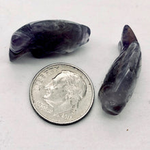 Load image into Gallery viewer, Amethyst Fish Koi Carp Bead Figurine Worry Stone | 23x12x8mm | Purple
