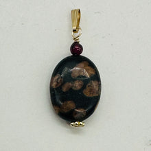 Load image into Gallery viewer, Natural Poppy Ocean Jasper 14K Gold Filled Pendant | Pink, Black | 1 1/4&quot;}
