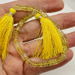 Citrine from Brazil Faceted Rondelle 8* Strand | 6x2mm | Yellow | 85 Beads |