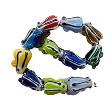 Load image into Gallery viewer, Frog Lampwork Glass Jumping Frog Beads | 17x12x9mm | Canary Yellow | 4 Beads
