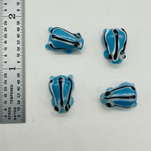 Load image into Gallery viewer, Frog Lampwork Glass Jumping Frog Beads | 17x12x9mm | Clear Blue | 4 Beads |
