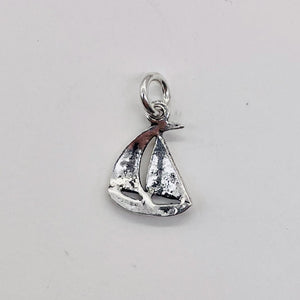 Sailing Boat Sterling Silver Charm | 3/4" Long | Silver | 1 Pendant |
