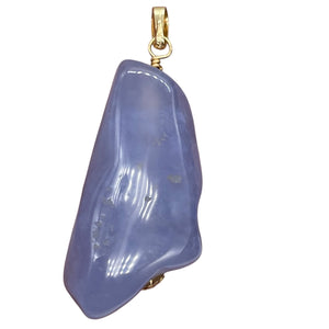 Blue Chalcedony 14K Gold Filled Stone Pendant | Blue | 1 3/4" Long | 1 Pendant |