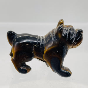 Hand-Carved Chinese Shar-pei Puppy | 1. 1/4" Tall | Tiger Eye | 1 Figurine |