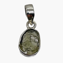 Load image into Gallery viewer, Moldavite 8.6ct Sterling Silver Oval Pendant | 7/8&quot; Long | Green | 1 Pendant |
