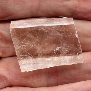 Optical Calcite / Iceland Spar 20g Rectangular Prism | 31x19x12mm | Pink, Clear|