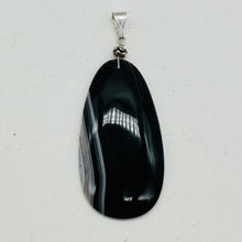 Load image into Gallery viewer, Sardonyx Large Designer Teardrop Sterling Silver Pendant | 3&quot; Long| Black.White|
