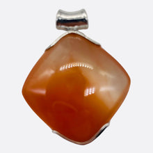 Load image into Gallery viewer, Tangerine Quartz Sterling Silver Square Pendant | 1 1/2&quot; Long| Clear Orange | 1|

