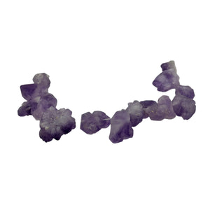 Amethyst Natural Crystals 8" Strand | 29x27x15 to 18x17x12mm | Purple| 14 Beads|