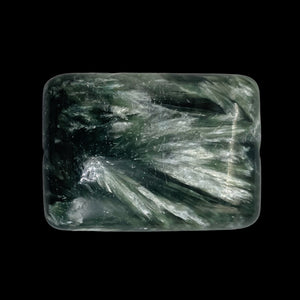 Rare Green Seraphinite Flat Rectangle Pendant Bead |25x18x7mm | 1 Bead |