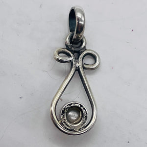 Pearl Sterling Silver Drop Pendant | 1" Long | White | 1 Pendant |