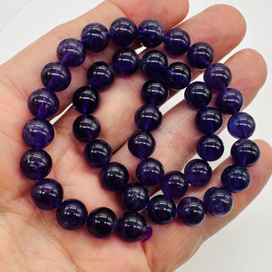 Amethyst Gorgeous Round AA Bead Parcel | 10mm | Deep Purple | 10 Beads |