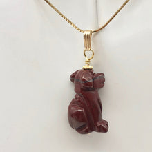 Load image into Gallery viewer, Red Jasper Dog Pendant Necklace | Semi Precious Stone Jewelry | 14k Pendant |
