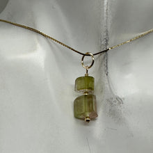 Load image into Gallery viewer, Natural Watermelon Tourmaline 14K Gold Filled Pendant | Green, Clear, Pale Pink|
