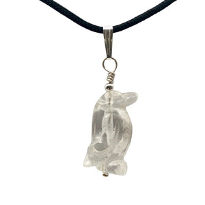 Darling! Clear Quartz Penguin with Sterling Silver Pendant 509273QZS