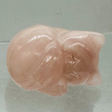 Load image into Gallery viewer, Hand Carved Rose Quartz Sleeping Kitty Cat Stone Statue | 41x38x22mm | Pink
