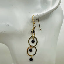 Load image into Gallery viewer, Rhodolite Garnet Dangling 14K Gold Filled Earrings | 2 inches long |
