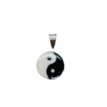 Load image into Gallery viewer, Ying Yang Sterling Silver Round Pendant | 7/8&quot; Long | Black, White | 1 Pendant |
