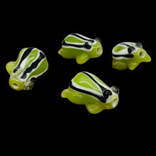 Load image into Gallery viewer, Frog Lampwork Glass Jumping Froggie Beads | 17x12x9mm | Green | 4 Beads |
