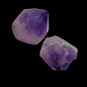 Amethyst Natural Crystals Parcel | 21x18x15 and 19x16x16mm | Purple | 2 Beads |