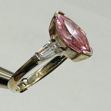 Load image into Gallery viewer, Pink Zirconia Promise Ring Sterling Silver White Side Stones Size 6
