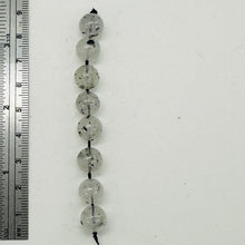 Load image into Gallery viewer, Tourmalinated Quartz Round Bead Parcel | 3&quot; Long | Clear, Black | 8 Beads |
