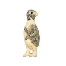 Load image into Gallery viewer, Waterbuffalo Bone Tuxedo Penguin | 32x11x6.5mm | Cream/Black | 1 Bead
