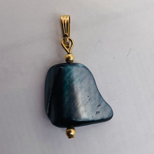 Black Lip Shell 14kgf Drop Pendant | 1" Long | Black White | 1 Pendant |