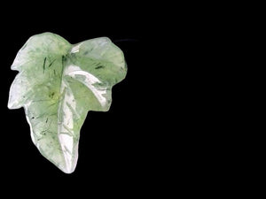 One Bead of Druzy Green Prehnite Leaf Briolette 9885E