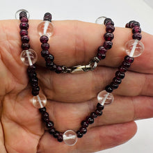 Load image into Gallery viewer, Garnet and Quartz Necklace Solid Sterling Silver Clasp 200022
