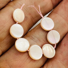 Load image into Gallery viewer, 8 Pink Mother of Pearl Coin Beads 8mm Genuine Shell Jewelry Making Philippines
