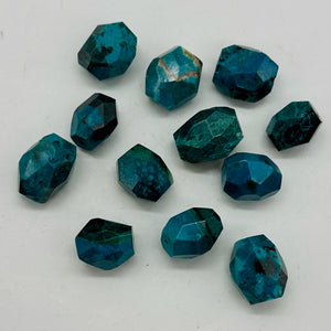 Premium! 1 Natural Chrysocolla Faceted Bead 9653