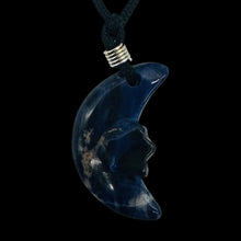 Load image into Gallery viewer, Blue White Sodalite Star and Moon Pendant Necklace Celestial Jewelry
