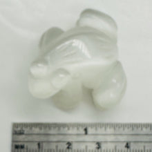 Load image into Gallery viewer, Frog Carved Opalized Glass Statue | 1 Figurine | | 40x36x20mm | Clear, White

