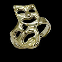 Load image into Gallery viewer, Silver Smiling &amp; Frowning Drama Mask Designer Ring ' Size 6 ' Sterling Silver
