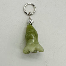 Load image into Gallery viewer, Jade Lily Flower Sterling Silver Pendant | Green | 1&quot; Long |
