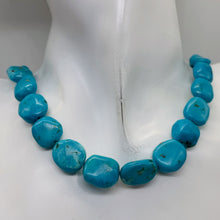 Load image into Gallery viewer, Natural Turquoise Flat, Smooth Nuggety Bead Strand 109352
