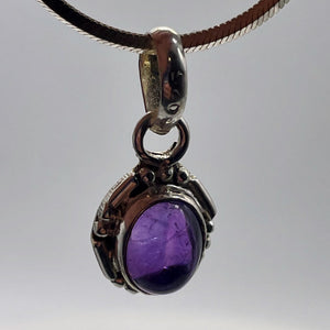 Amethyst Sterling Silver Drop Pendant | 3/4" Long | Purple | 1 Pendant |