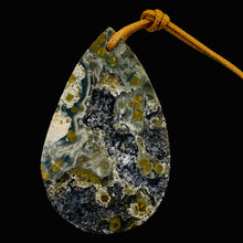 Load image into Gallery viewer, Druzy Ocean JasperTeardrop Pendant Bead | 55x35x8mm | Green Crystal | 1 Bead |
