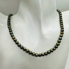 Load image into Gallery viewer, Natural Green Gold Red Freshwater Pearl Strand 76 Round 5mm Cultured Pearls
