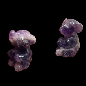 Swingin 2 Carved Amethyst Monkey Beads | 20.5x12x11mm | Purple