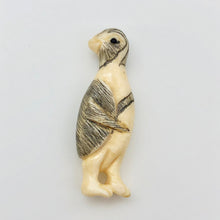 Load image into Gallery viewer, Waterbuffalo Bone Tuxedo Penguin | 32x11x6.5mm | Cream/Black | 1 Bead
