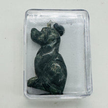 Load image into Gallery viewer, Kambaba Jasper Puppy Dog Pendant Necklace | 3/4&#39; Long| Black, Green | 1 Pendant|
